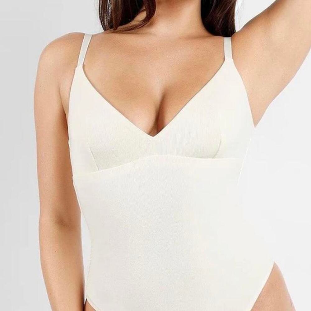 White bodysuit with adjustable straps